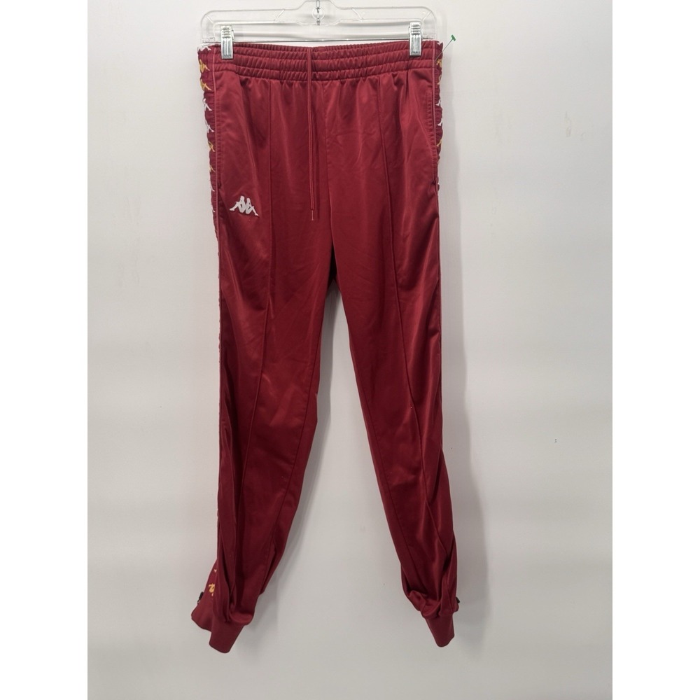 Kappa Pants Mens Medium maroon /gold Banda Track Joggers Sweatpants Hip Hop
